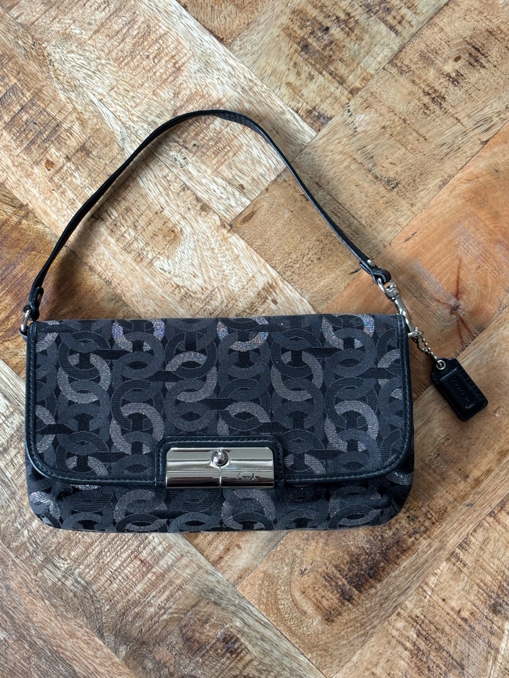 ⛓️‍💥⛓️🖤Y2K Kristin Optic Chainlink Art Large Wristlet Mini Bag